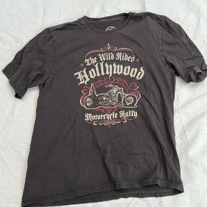 Lucky Brand Black Motorcycle Graphic Tee